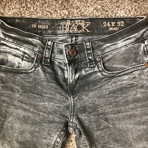 Buckle Black Jeans Black Acid Wash, Size 24X32